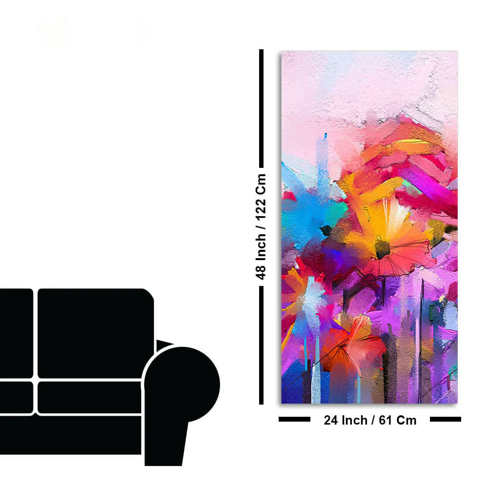 Abstract Colorful Acrylic Painting of Flowers - Image 7