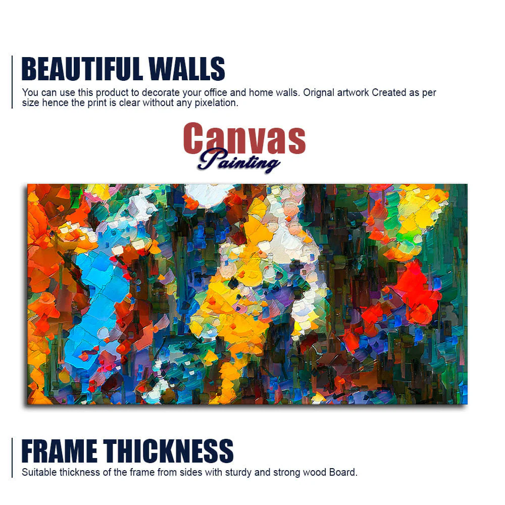 Abstract Colorful Acrylic Texture Canvas Wall Painting - Image 6