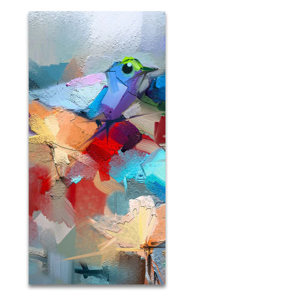 Abstract Colorful Bird and Flower Canvas Wall Painting - Image 4
