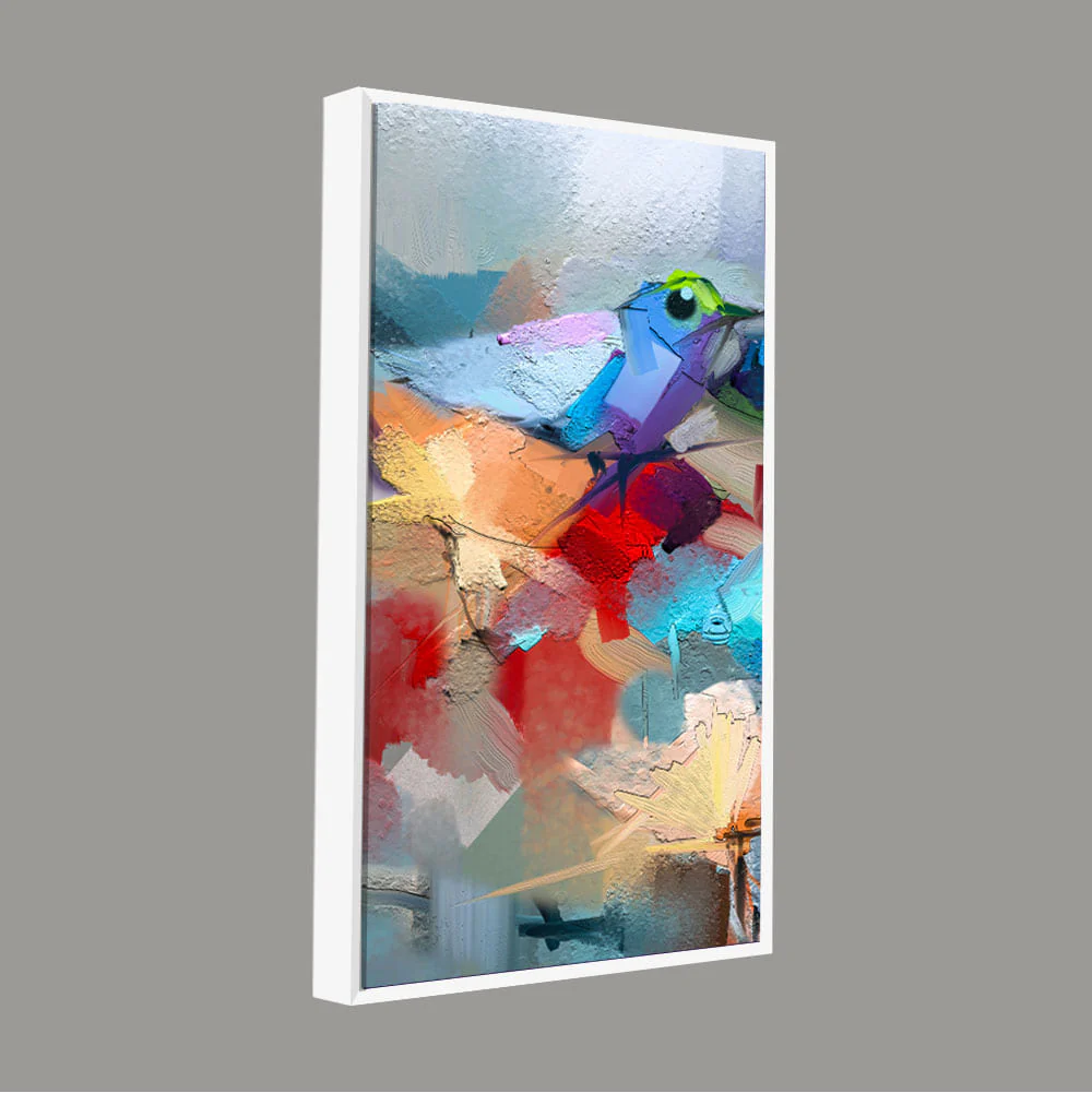 Abstract Colorful Bird and Flower Canvas Wall Painting - Image 6