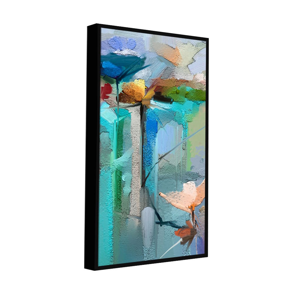Abstract Colorful Bird and Spring Flower Premium Canvas Wall Painting - Image 5