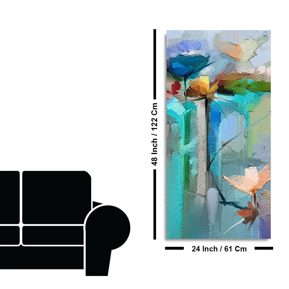 Abstract Colorful Bird and Spring Flower Premium Canvas Wall Painting - Image 7