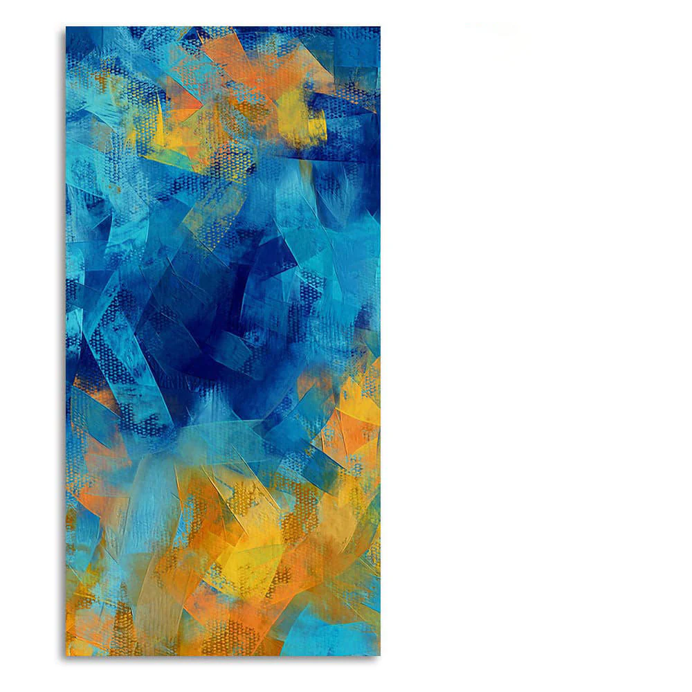 Abstract Colorful Blue Textured Art Canvas Wall Painting - Image 4
