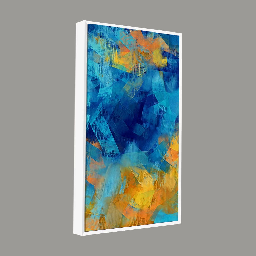 Abstract Colorful Blue Textured Art Canvas Wall Painting - Image 6