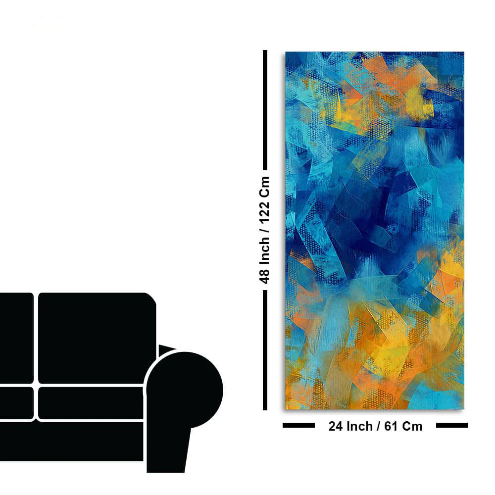Abstract Colorful Blue Textured Art Canvas Wall Painting - Image 7