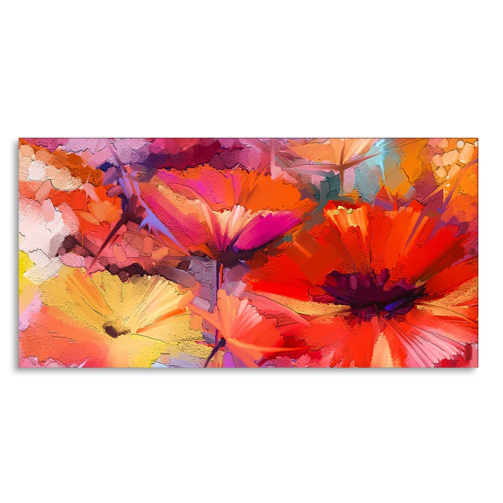 Abstract Colorful Composition of Vibrant Spring Floral Canvas Wall Painting - Image 4