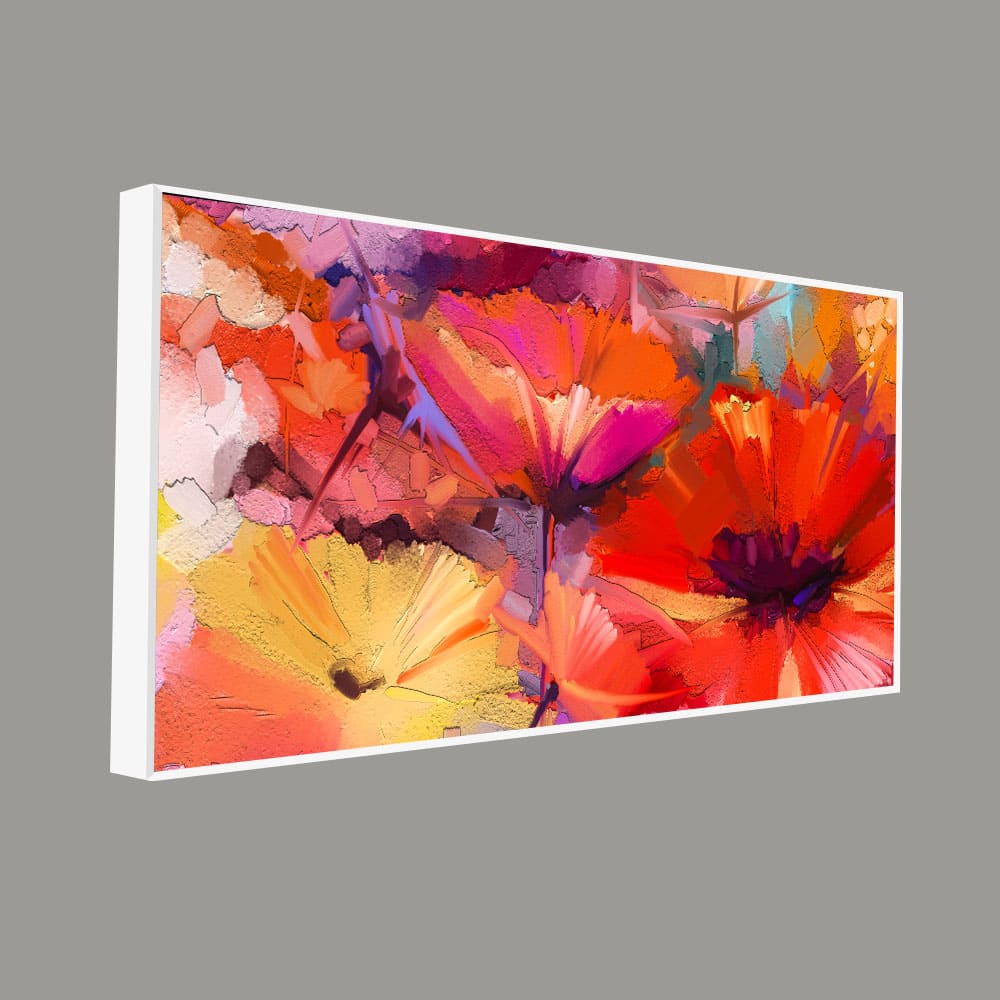 Abstract Colorful Composition of Vibrant Spring Floral Canvas Wall Painting - Image 5