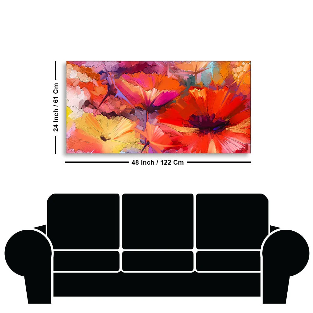 Abstract Colorful Composition of Vibrant Spring Floral Canvas Wall Painting - Image 7