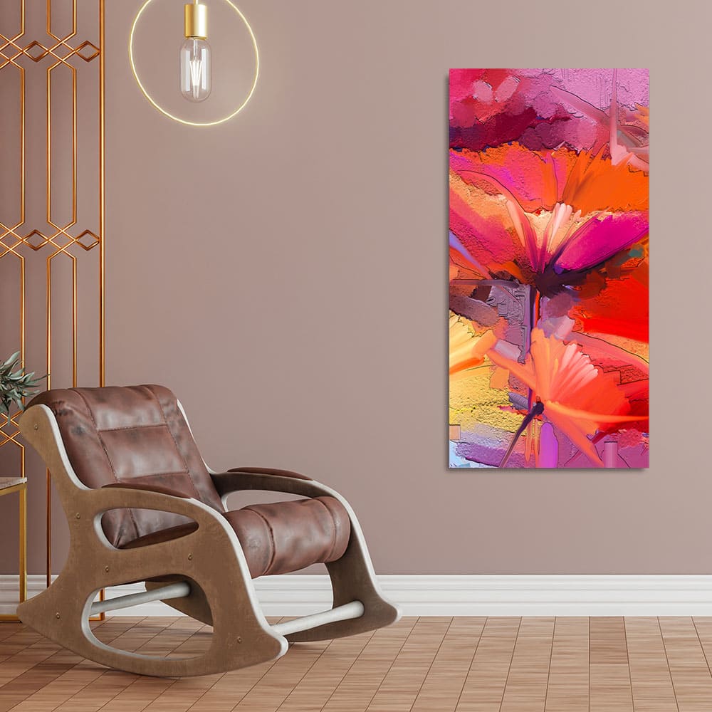 Abstract Colorful Composition of Vibrant Spring Floral Premium Canvas Wall Painting - Image 2