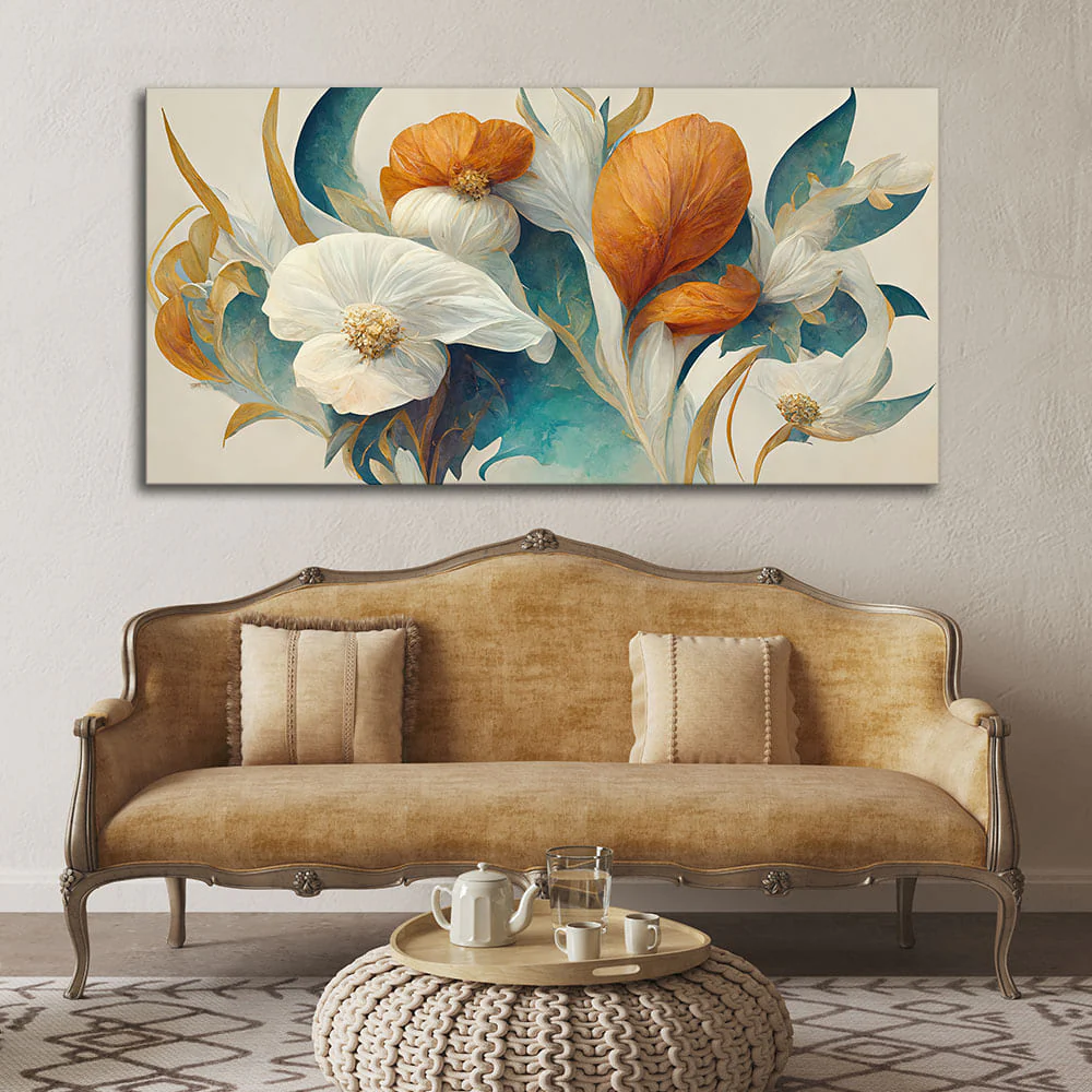 Abstract Colorful Spring Flower Texture Art Canvas Wall Painting - Image 2