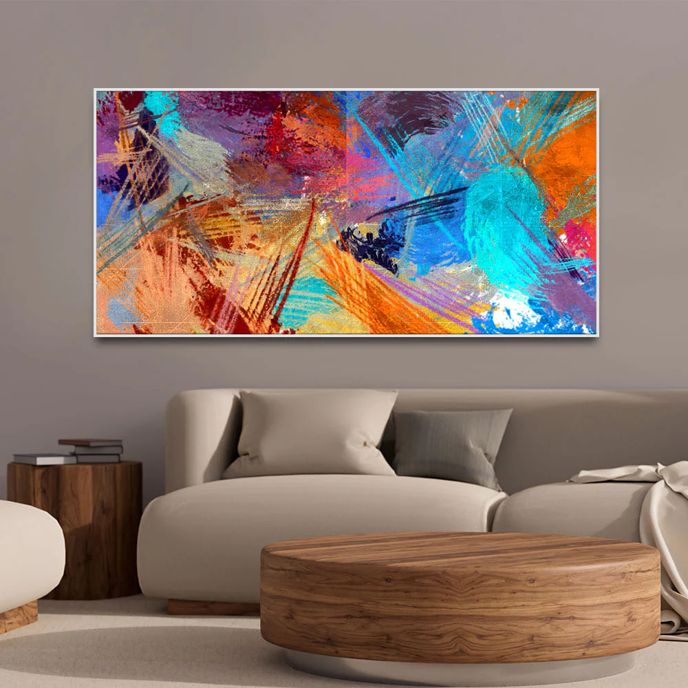 Abstract Colorful Textured Art Premium Canvas Wall Painting - Image 3