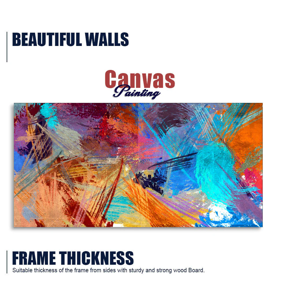 Abstract Colorful Textured Art Premium Canvas Wall Painting - Image 5
