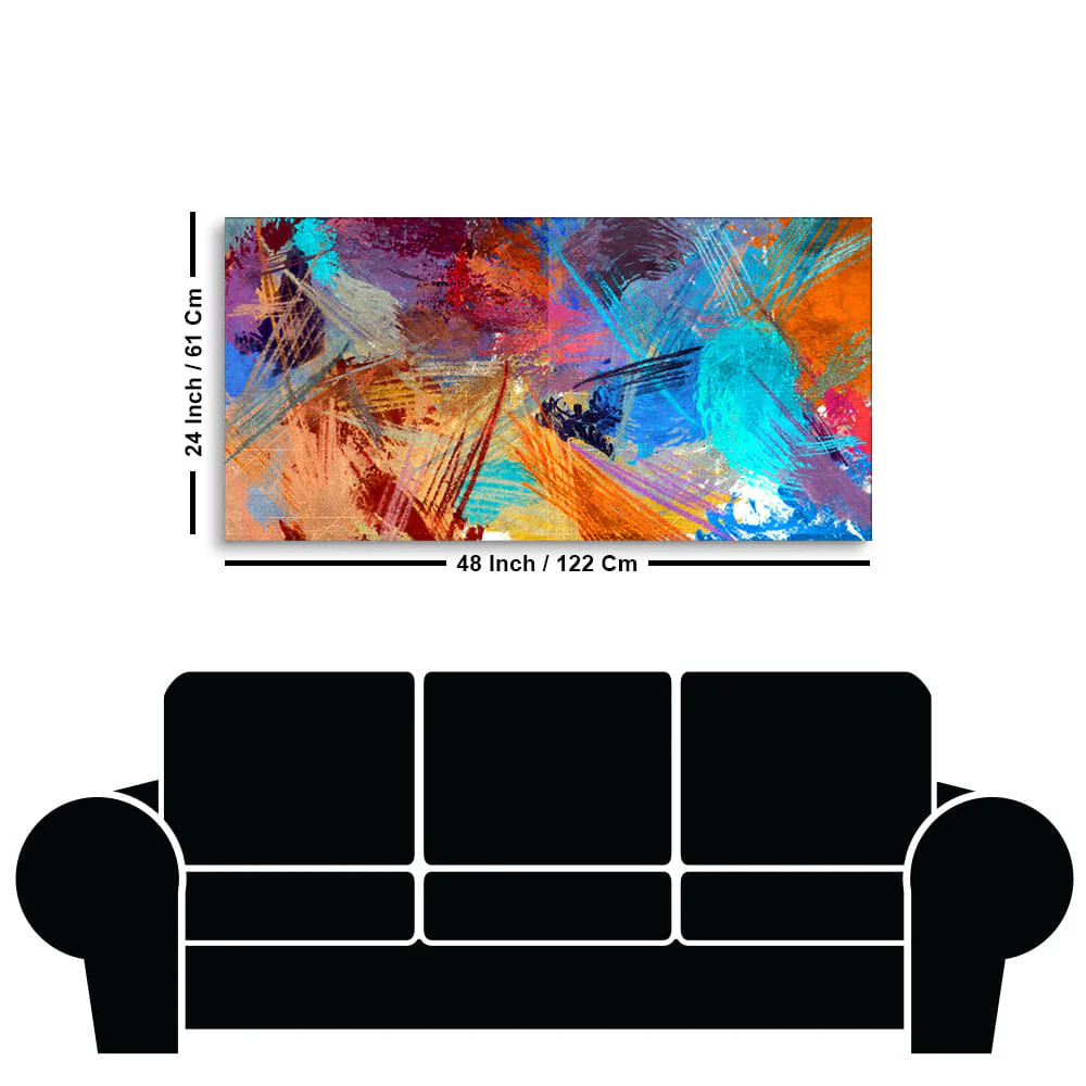 Abstract Colorful Textured Art Premium Canvas Wall Painting - Image 7