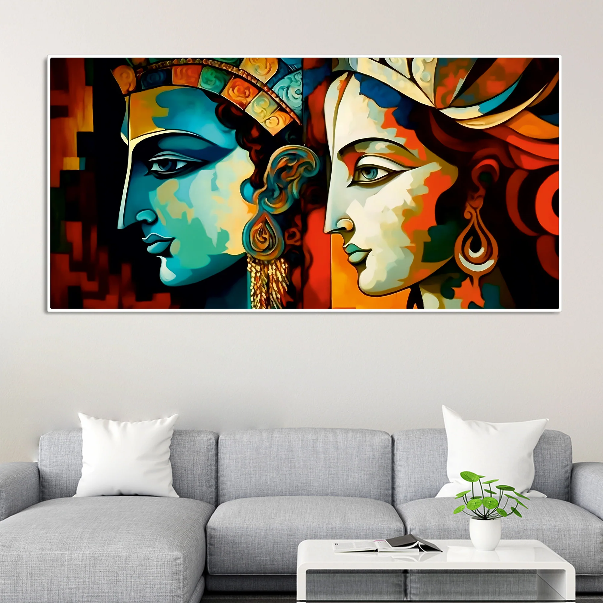 Abstract Colorful Textured Canvas Wall Painting - Image 2