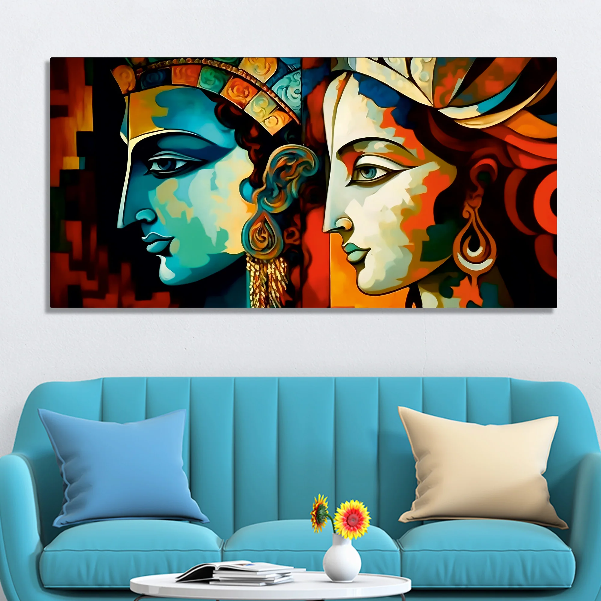Abstract Colorful Textured Canvas Wall Painting - Image 3