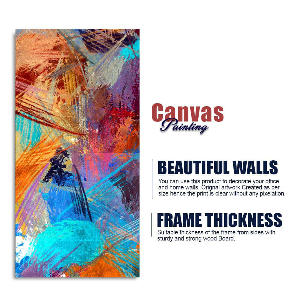Abstract Colorful Textured Design Art Premium Canvas Wall Painting - Image 6