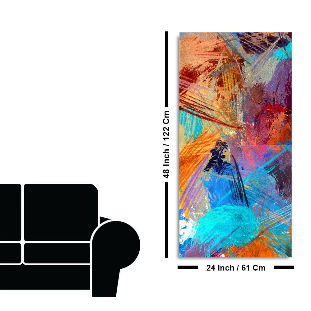 Abstract Colorful Textured Design Art Premium Canvas Wall Painting - Image 7
