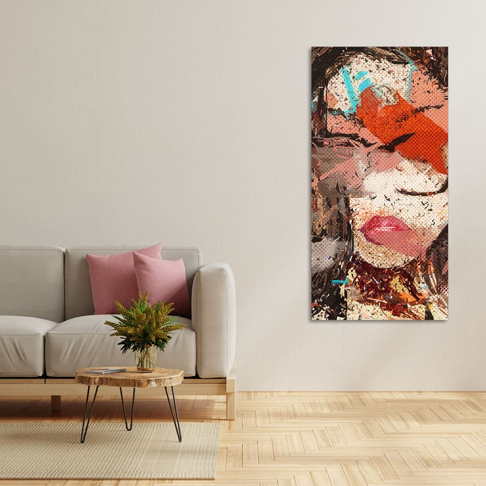 Abstract Colorful Women Textured Art Canvas Wall Painting - Image 2