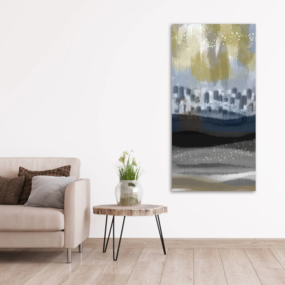 Abstract Dark Gray Splash Background Canvas Wall Painting - Image 2