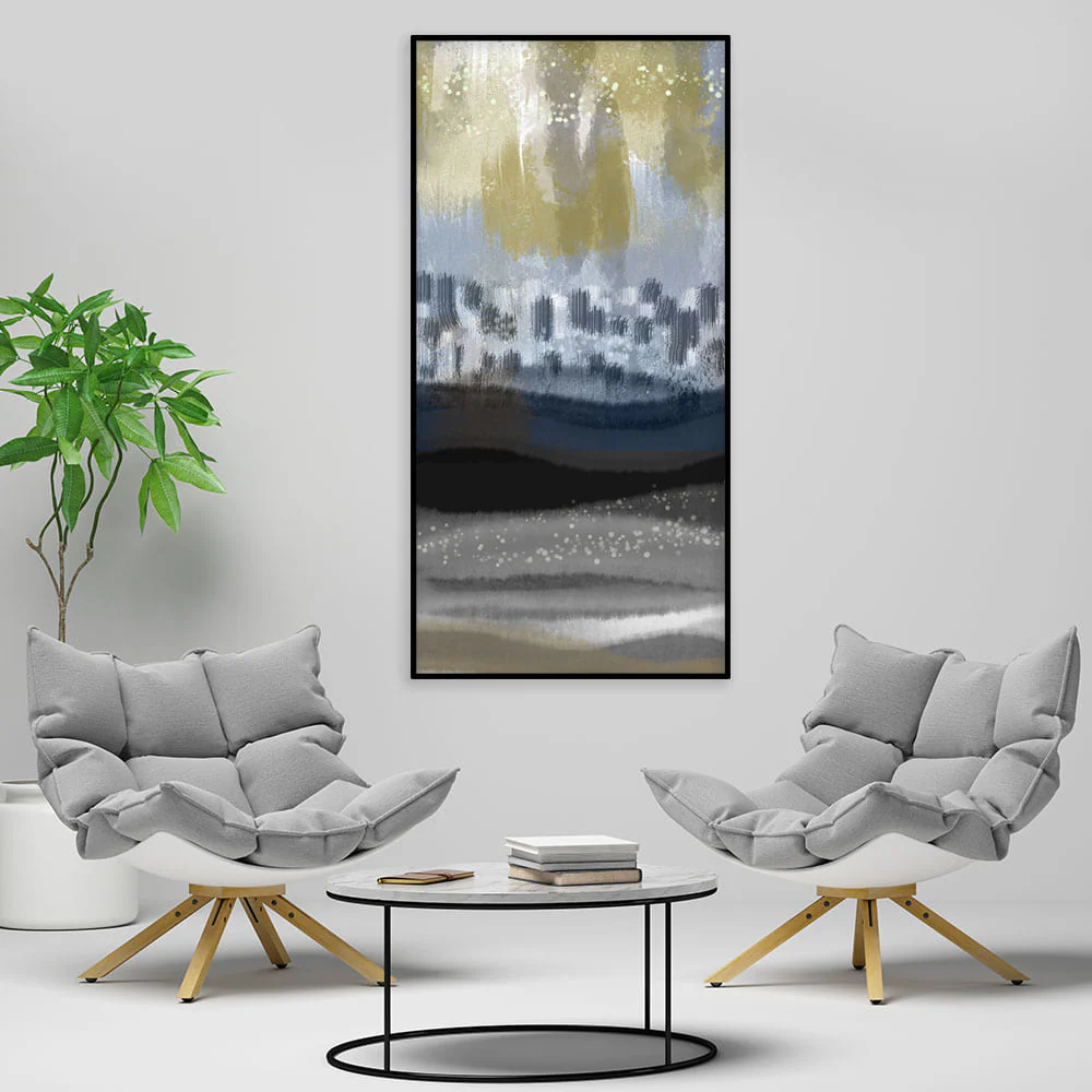 Abstract Dark Gray Splash Background Canvas Wall Painting - Image 3