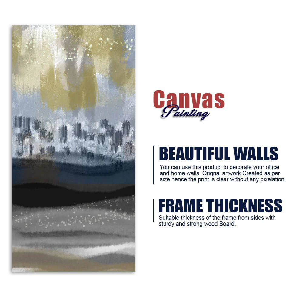 Abstract Dark Gray Splash Background Canvas Wall Painting - Image 6