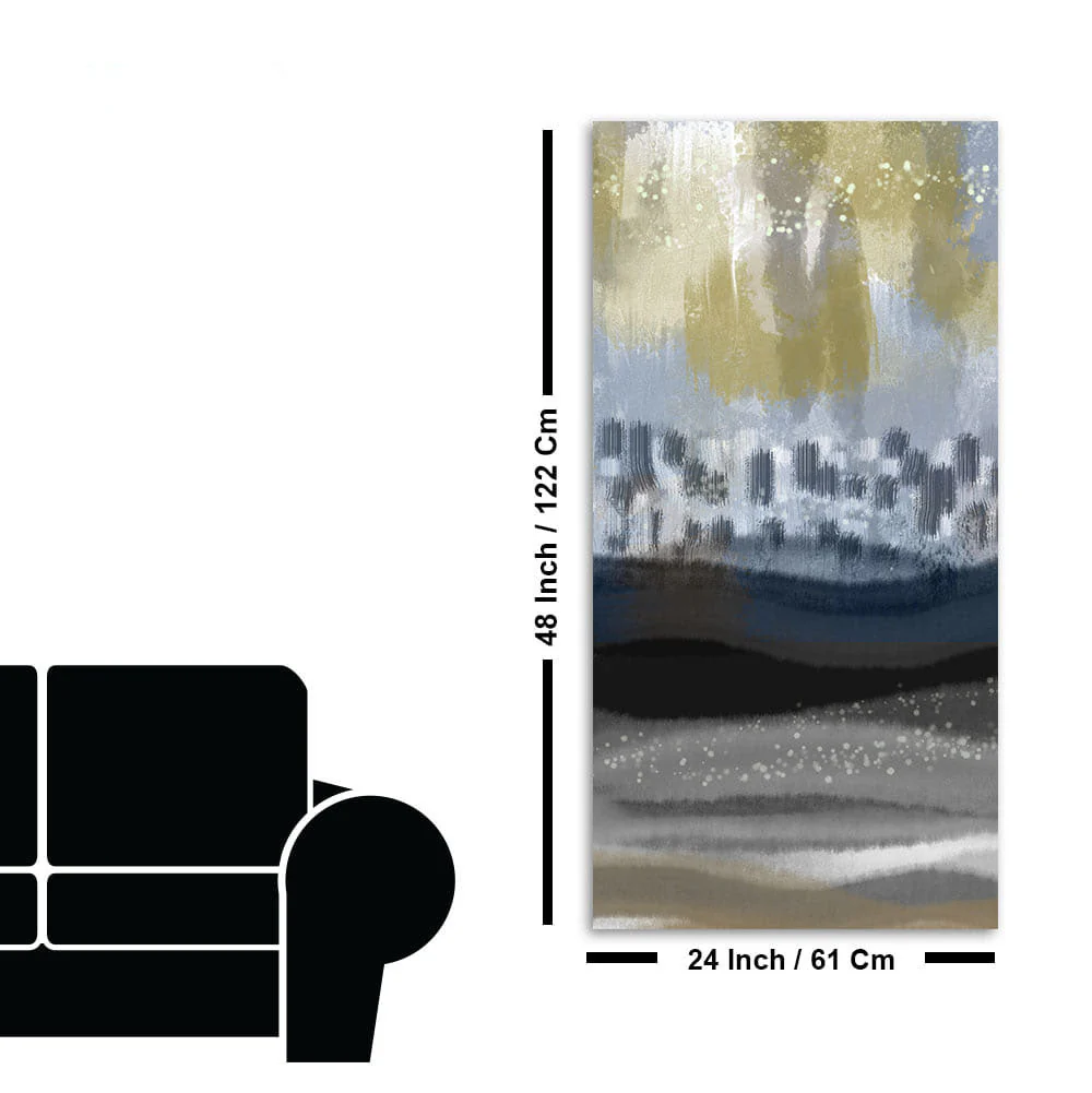 Abstract Dark Gray Splash Background Canvas Wall Painting - Image 7