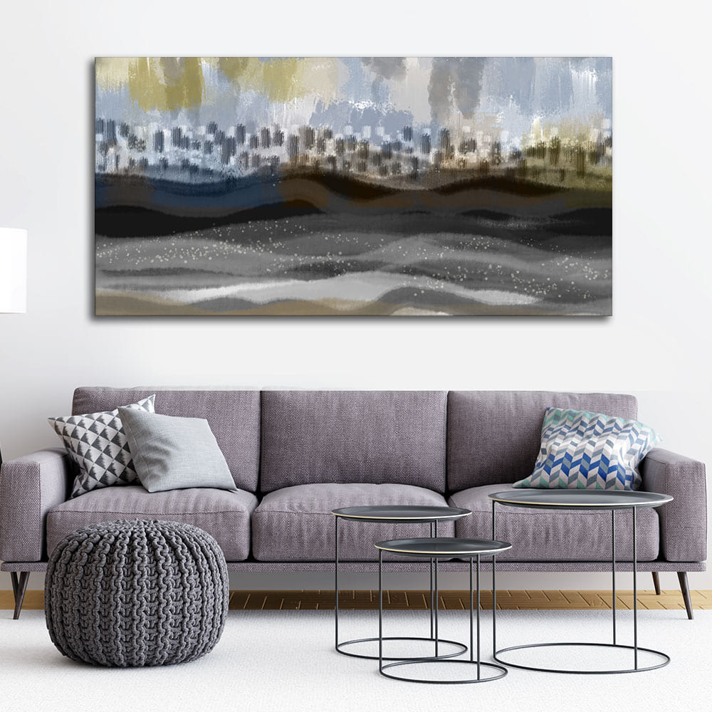 Abstract Dark Gray Splash Background Premium Canvas Wall Painting - Image 2