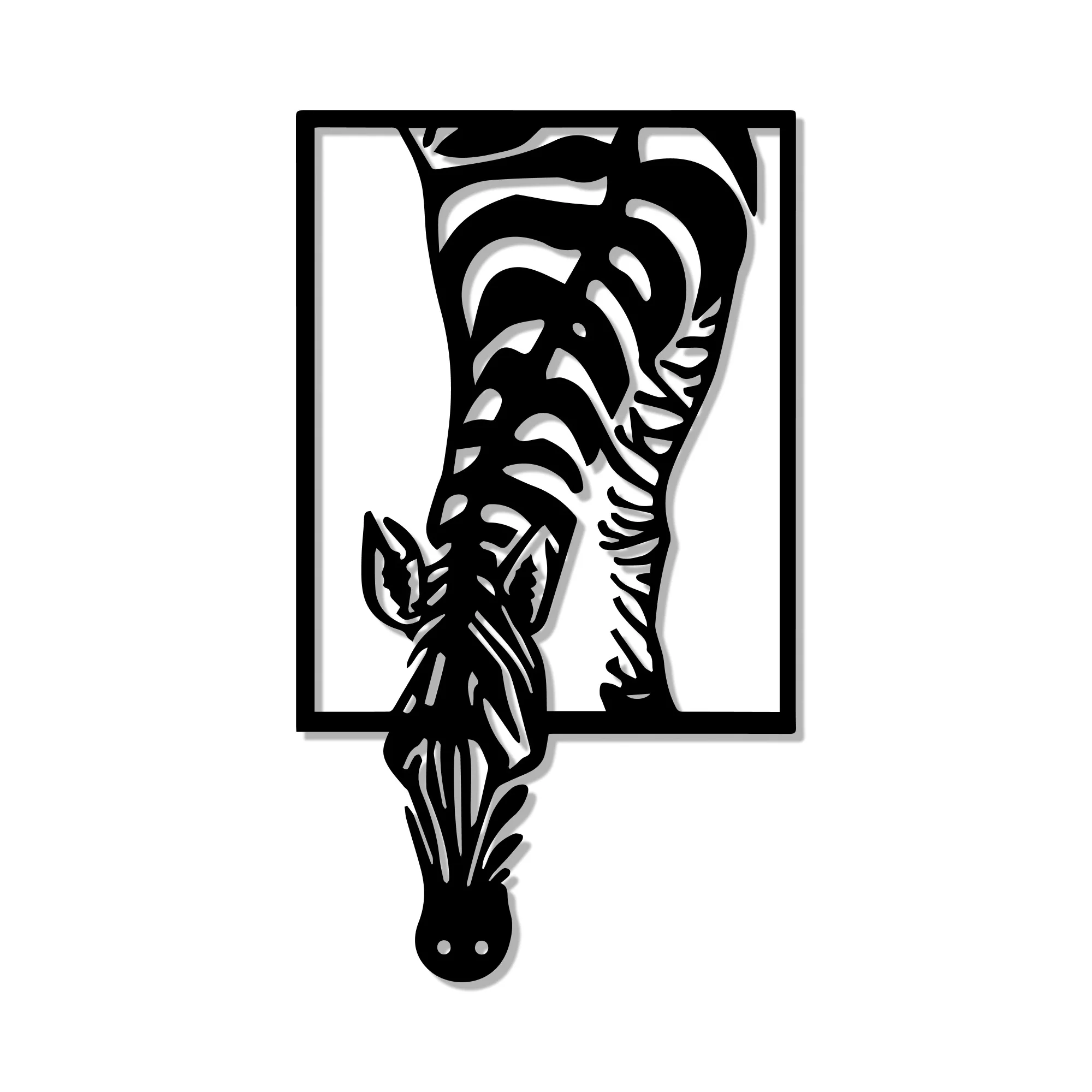 Abstract Design Zebra Metal Art Animal Wall Decor - Image 2