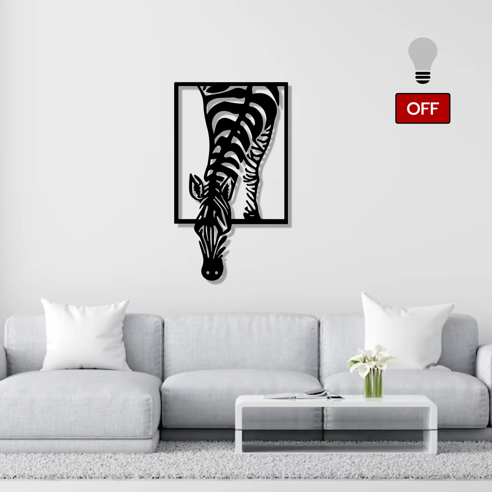 Abstract Design Zebra Metal Art Animal Wall Decor - Image 3