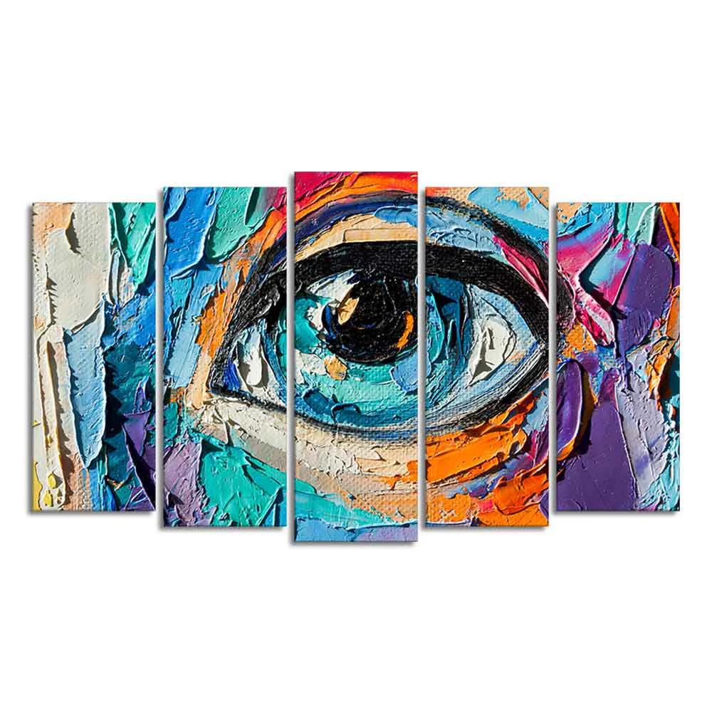 Abstract Eye Canvas Wall Painting of Five Pieces Set - Image 4