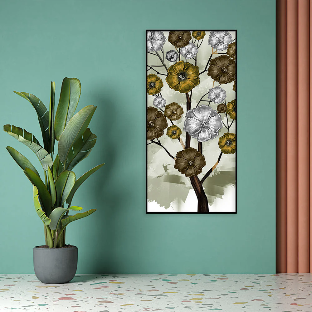 Abstract Flowers Designer Art Canvas Wall Painting - Image 3