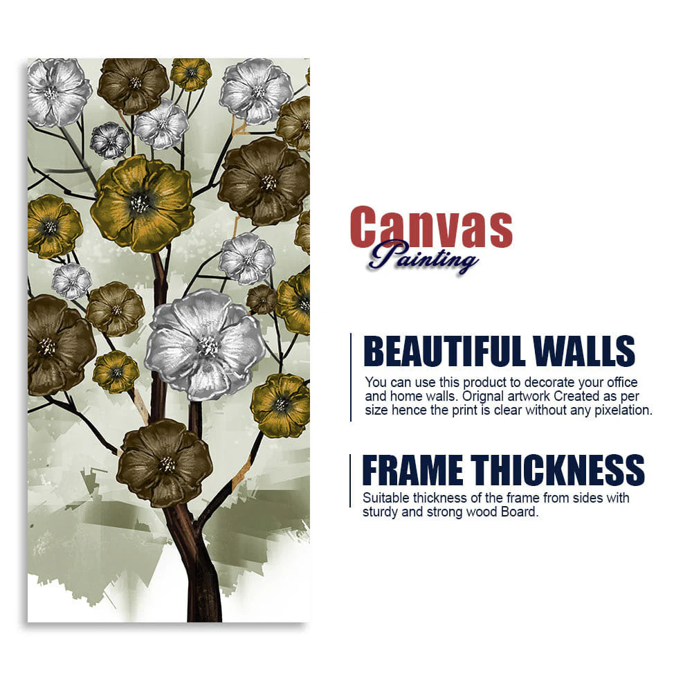 Abstract Flowers Designer Art Canvas Wall Painting - Image 6