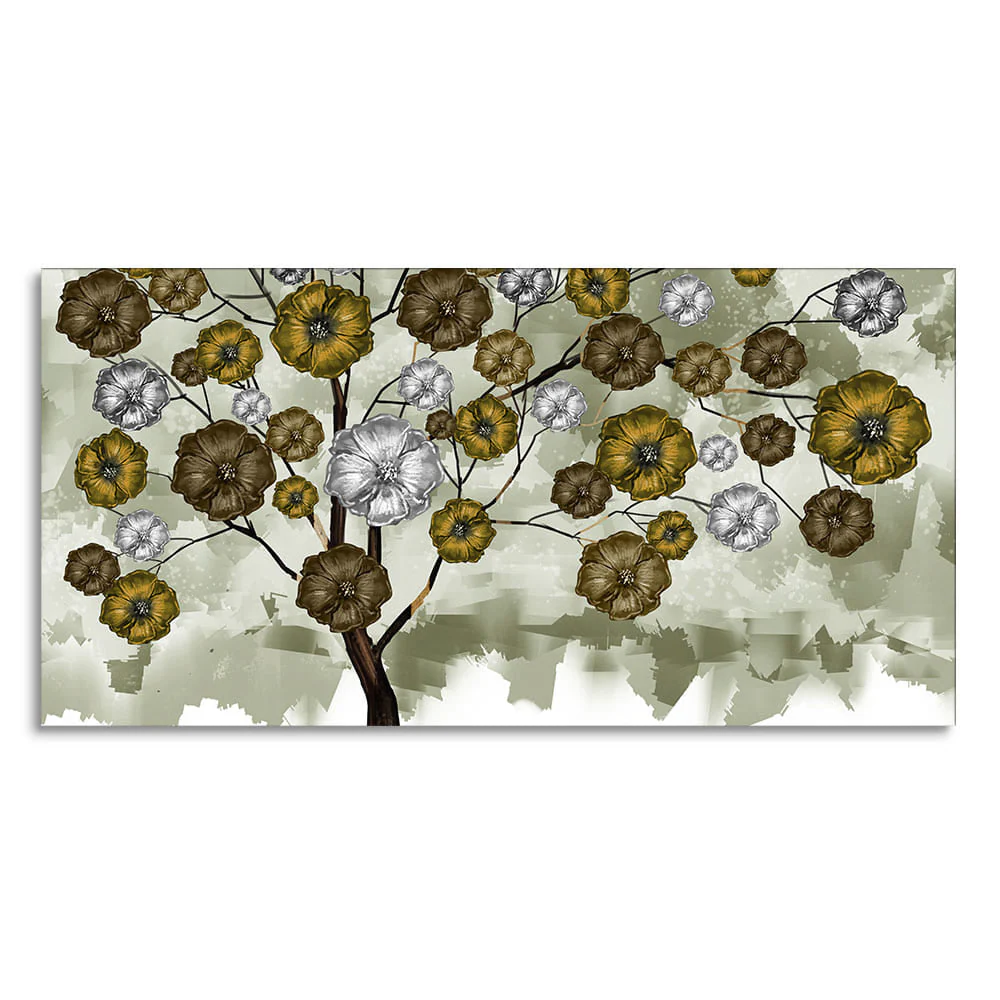 Abstract Flowers Designer Art Premium Canvas Wall Painting - Image 4
