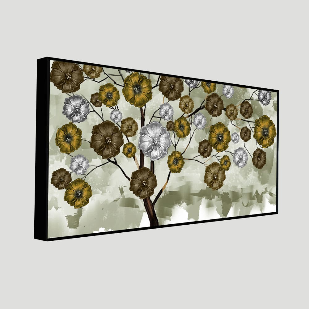 Abstract Flowers Designer Art Premium Canvas Wall Painting - Image 5