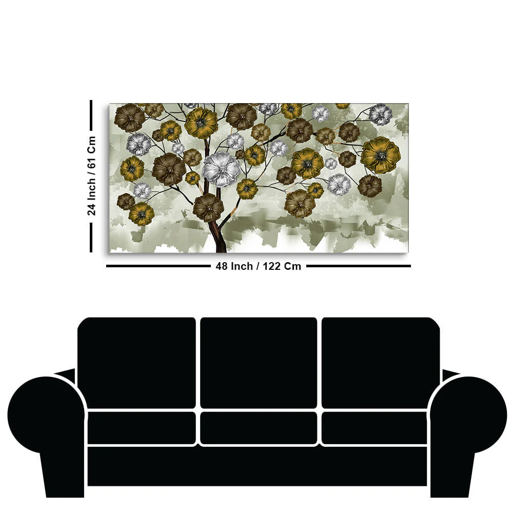 Abstract Flowers Designer Art Premium Canvas Wall Painting - Image 7