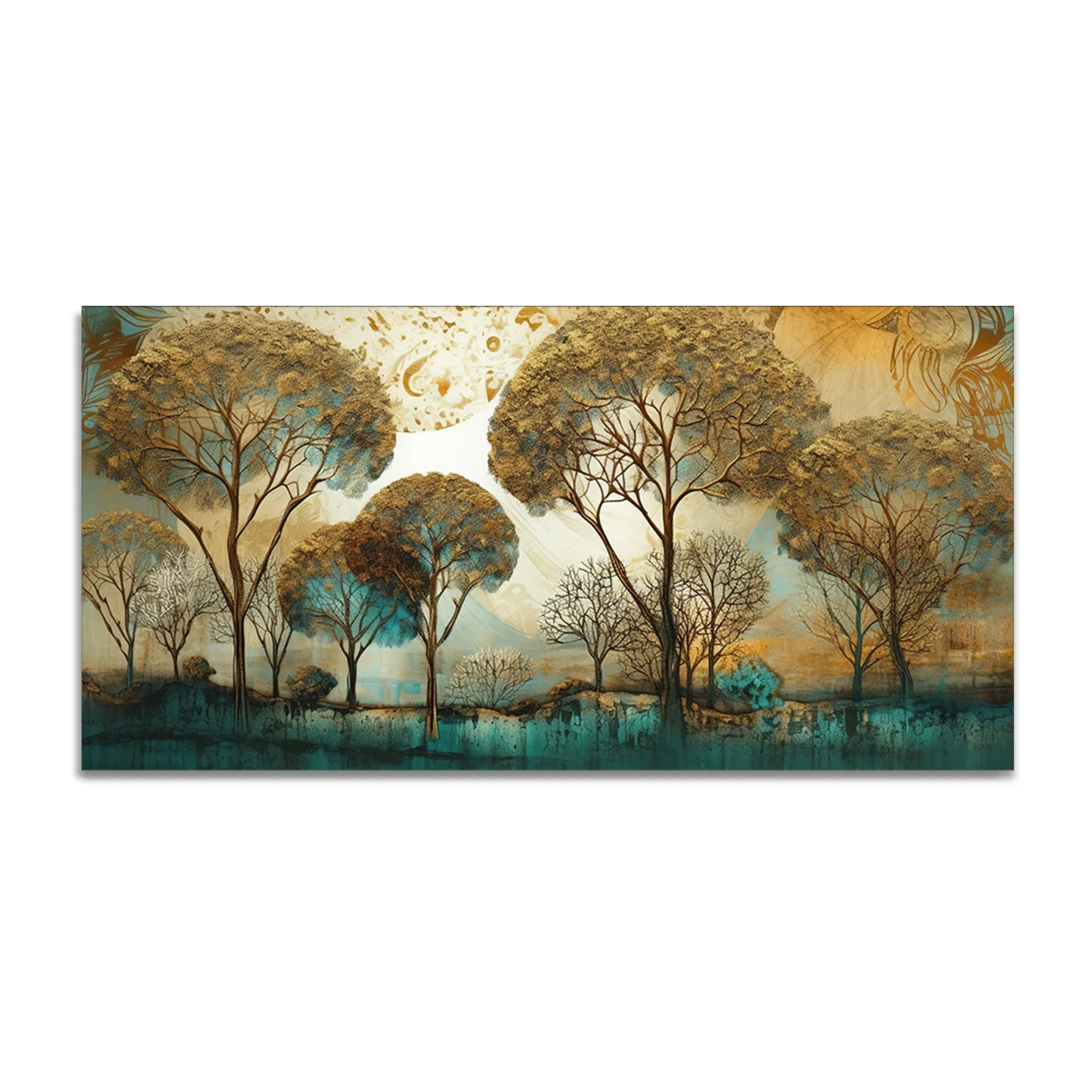 Abstract Forest Tree Artistic Art Canvas Wall Painting - Image 4