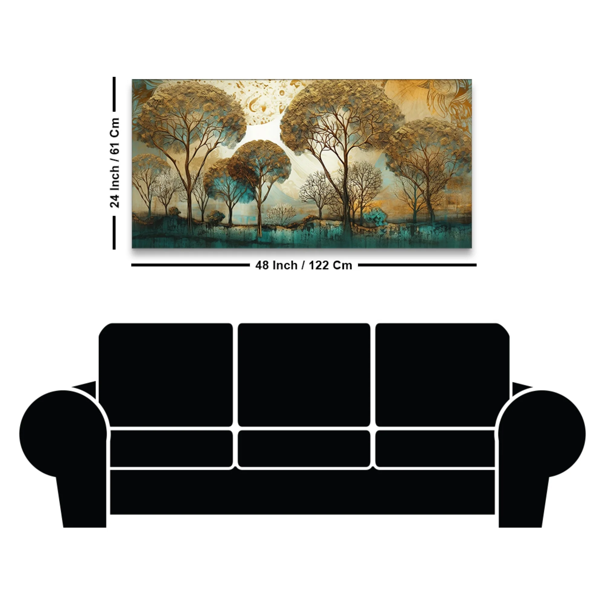 Abstract Forest Tree Artistic Art Canvas Wall Painting - Image 7