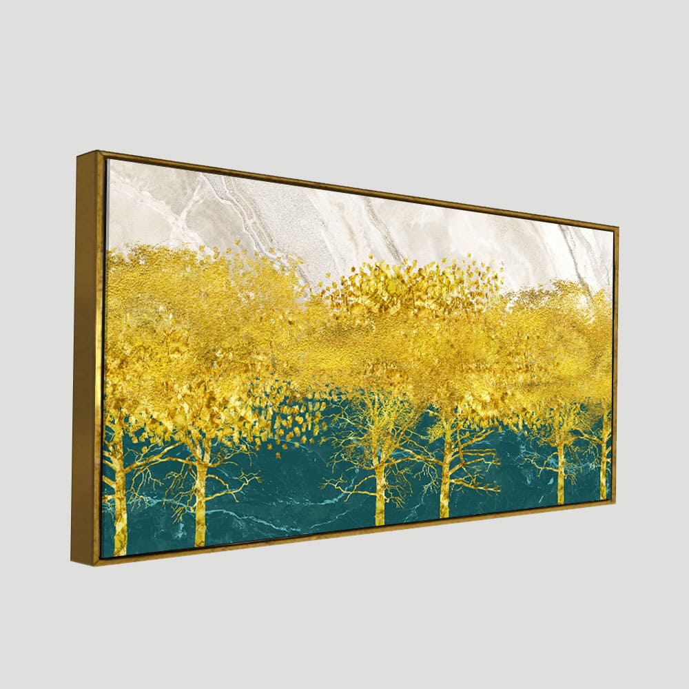 Abstract Forest with Golden Tree Premium Canvas Wall Painting - Image 5