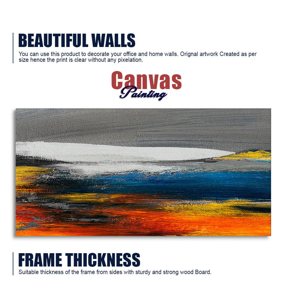Abstract Gold Colorful Texture Art Canvas Wall Painting - Image 6
