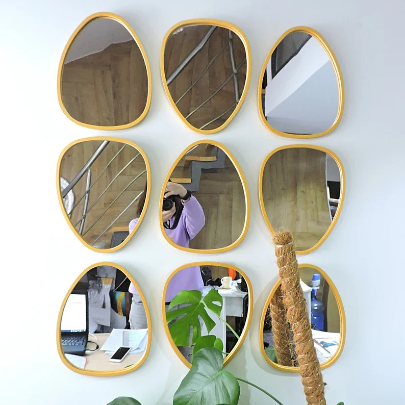 Abstract Gold Mirror Set | Living Room & Bedroom Wall Decor - Image 3