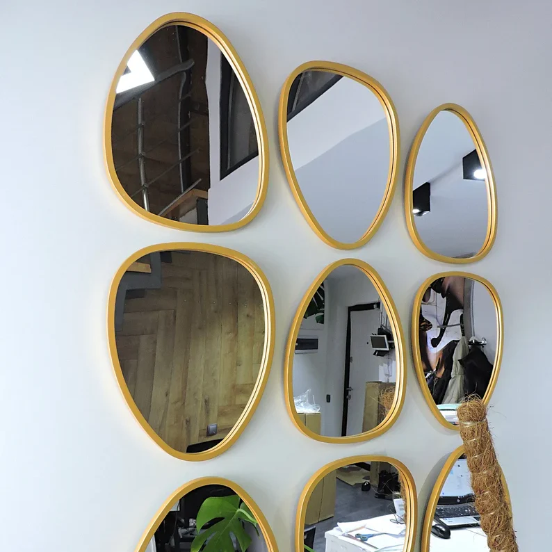 Abstract Gold Mirror Set | Living Room & Bedroom Wall Decor - Image 5