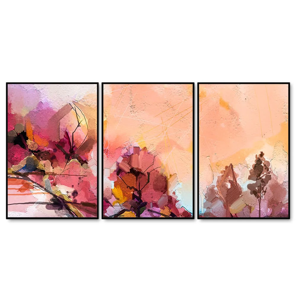 Abstract landscape Contemporary Art Premium Floating Wall Painting Set of 3 - Image 4