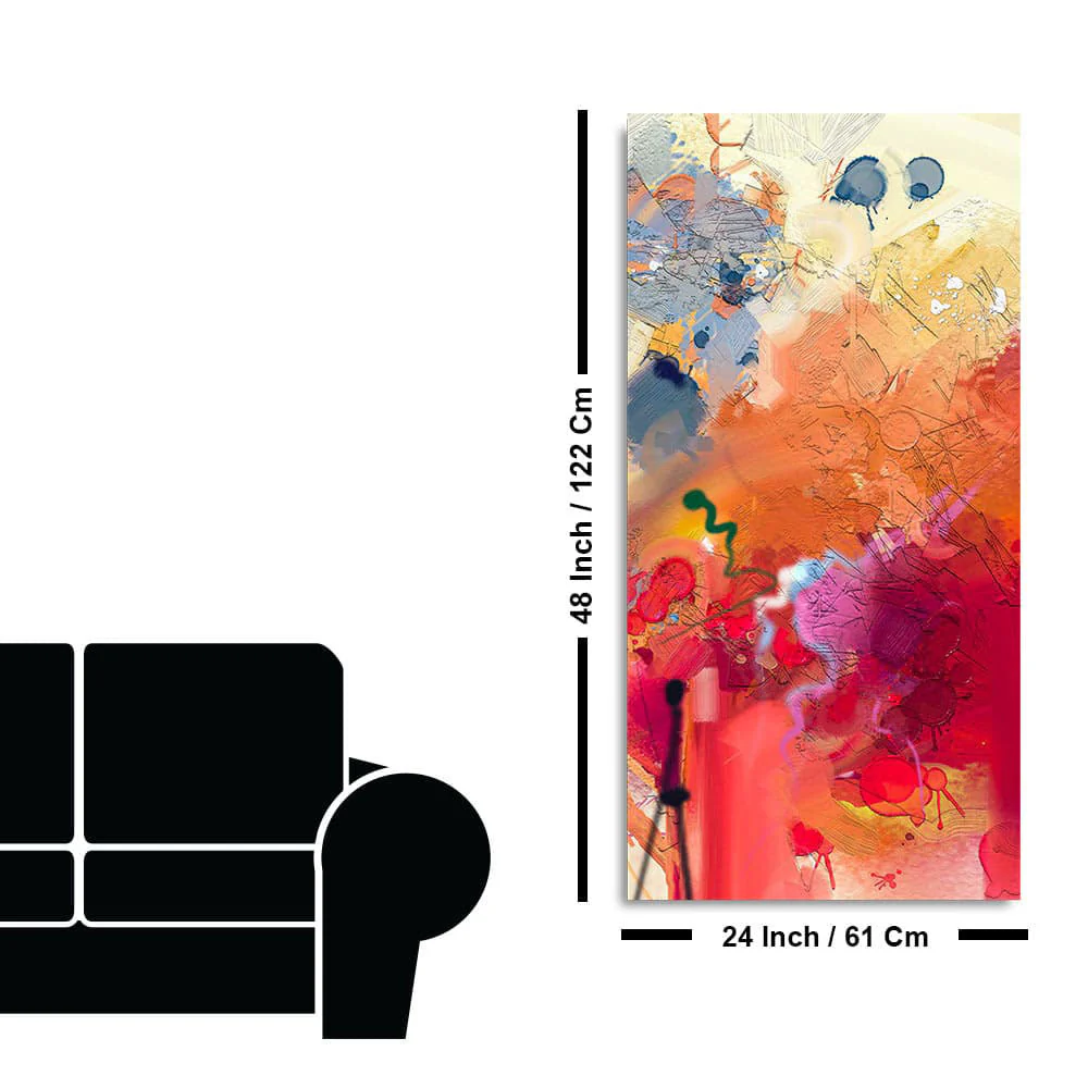 Abstract Orange Multicolor Pink Art Premium Canvas Wall Painting - Image 7