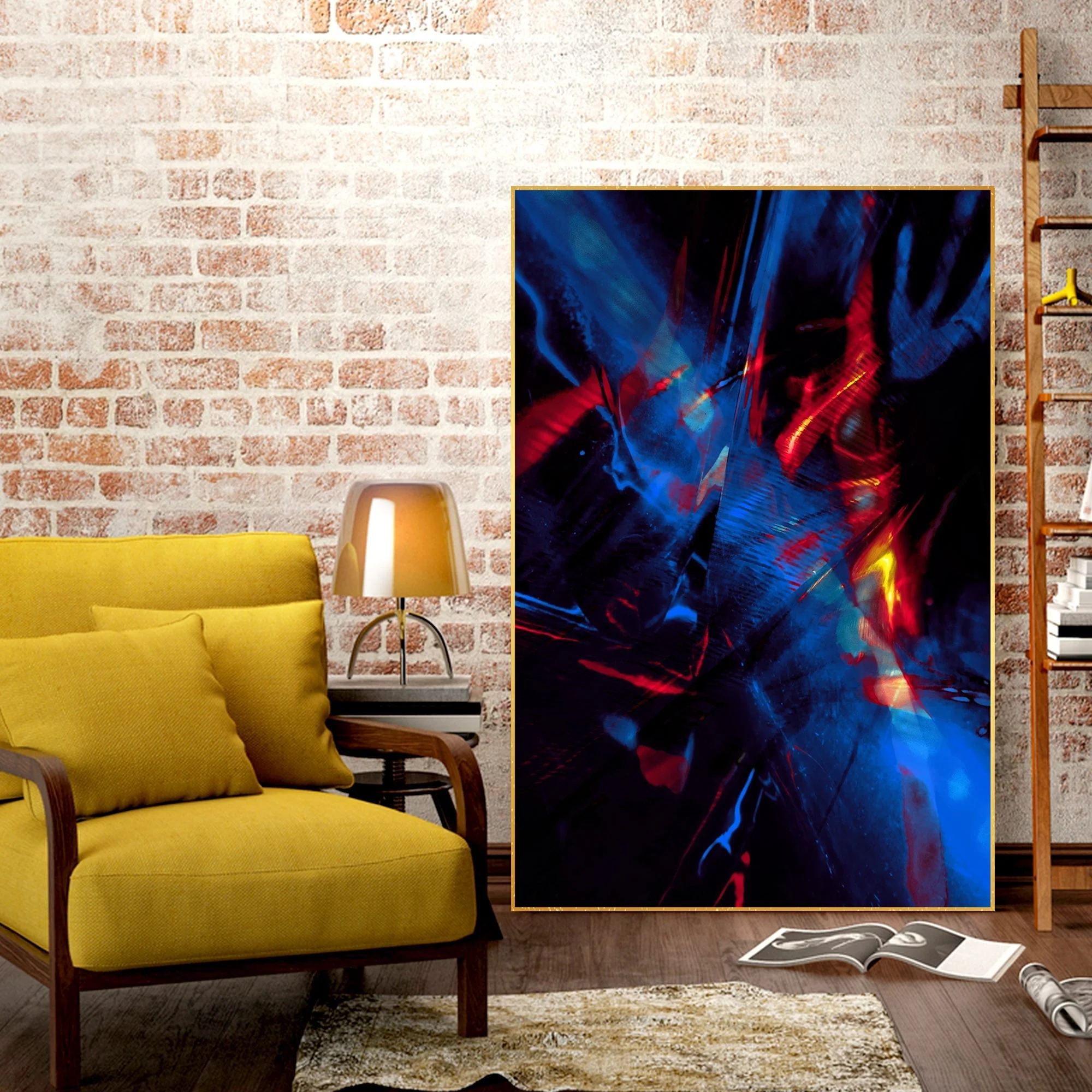Abstract Pattern Floating Canvas Wall Painting - Image 2