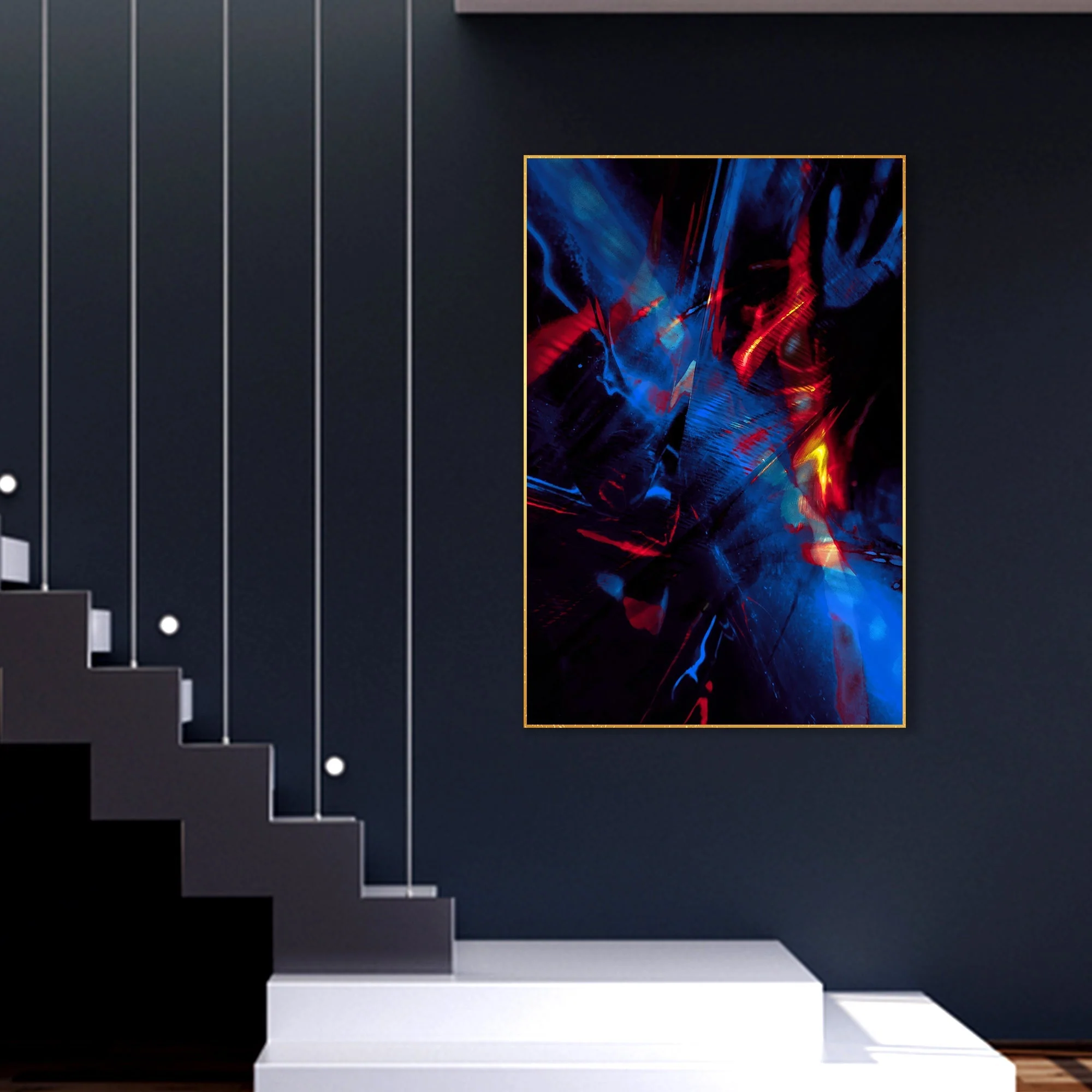 Abstract Pattern Floating Canvas Wall Painting - Image 3