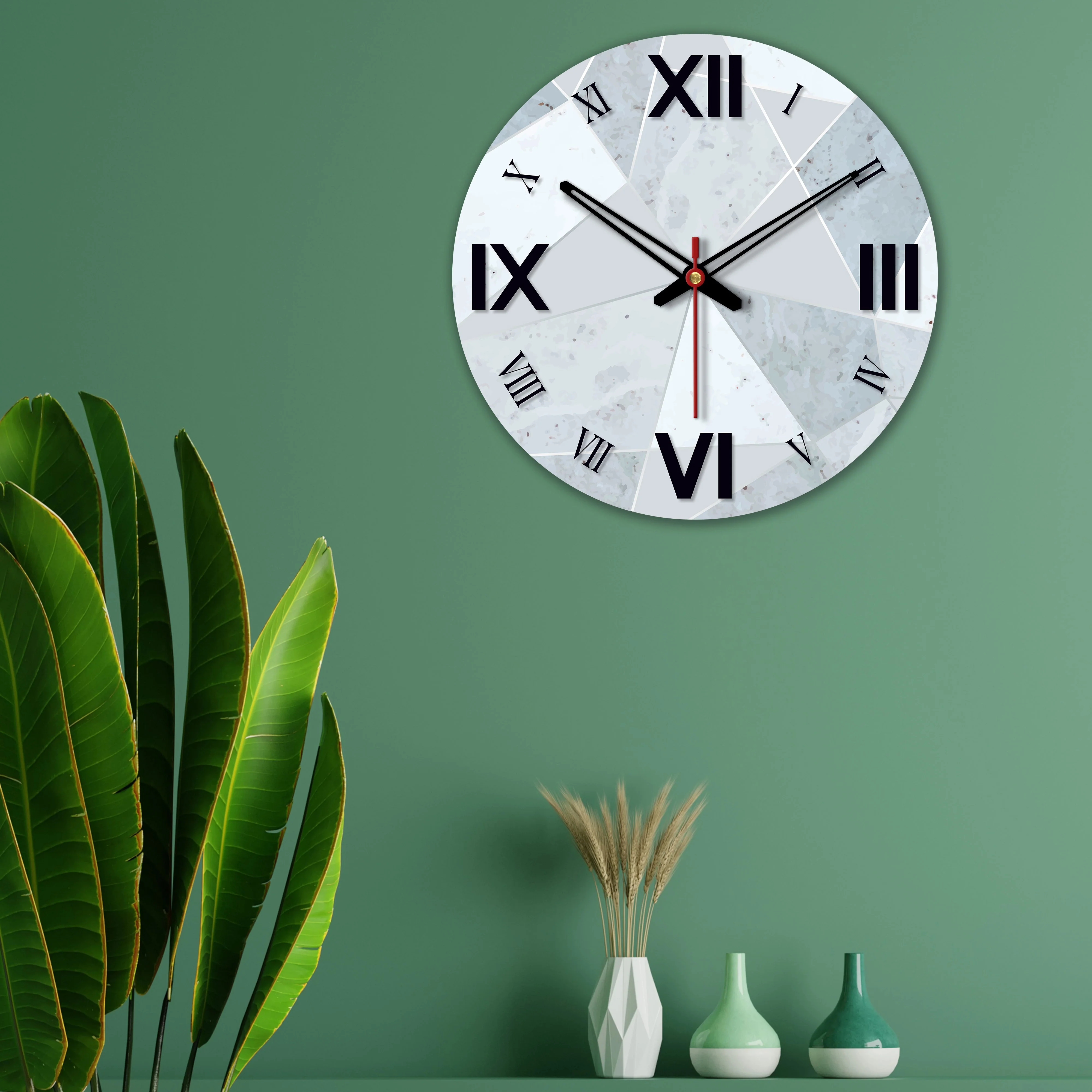 Abstract Pattern Wooden Wall Clock - Image 2