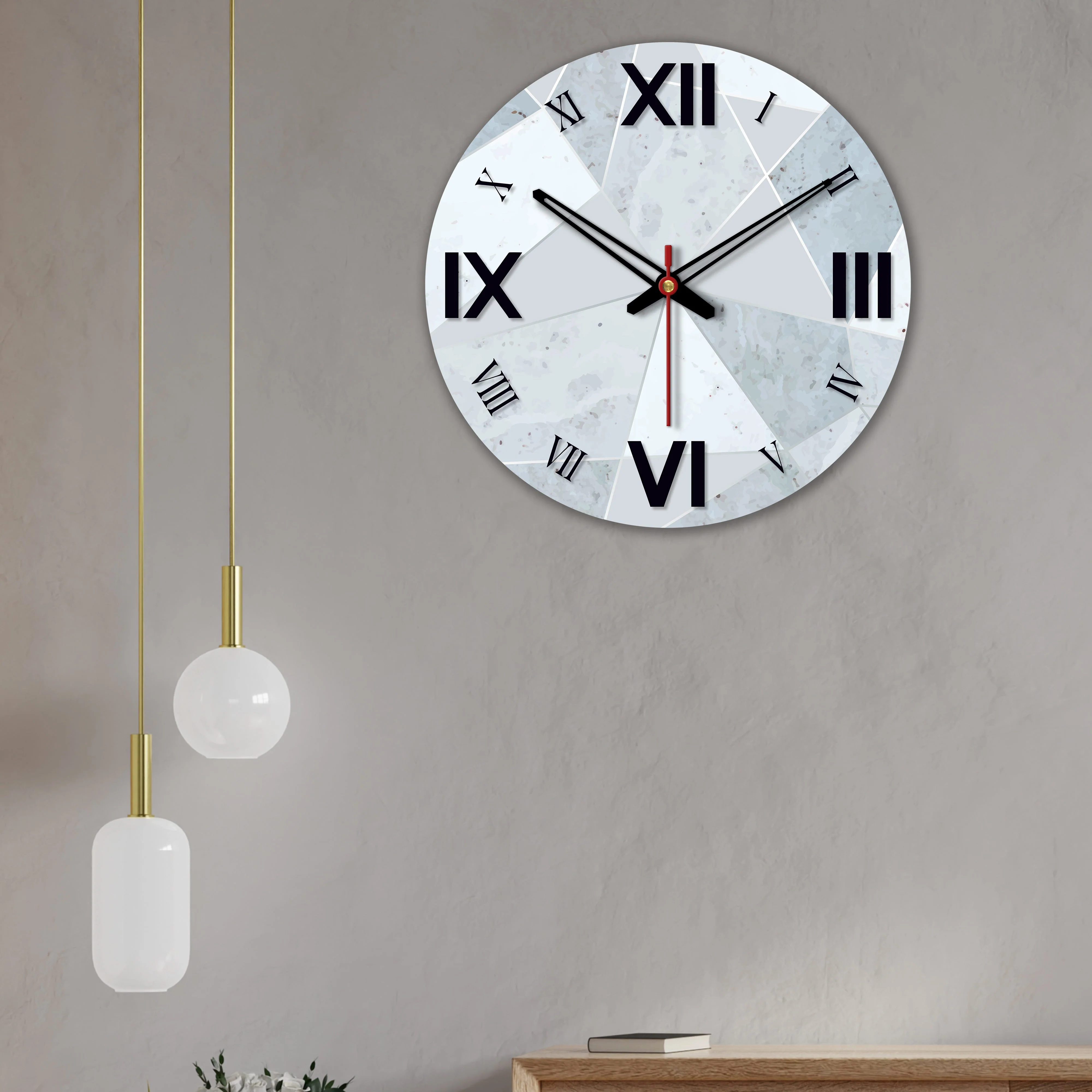 Abstract Pattern Wooden Wall Clock - Image 3