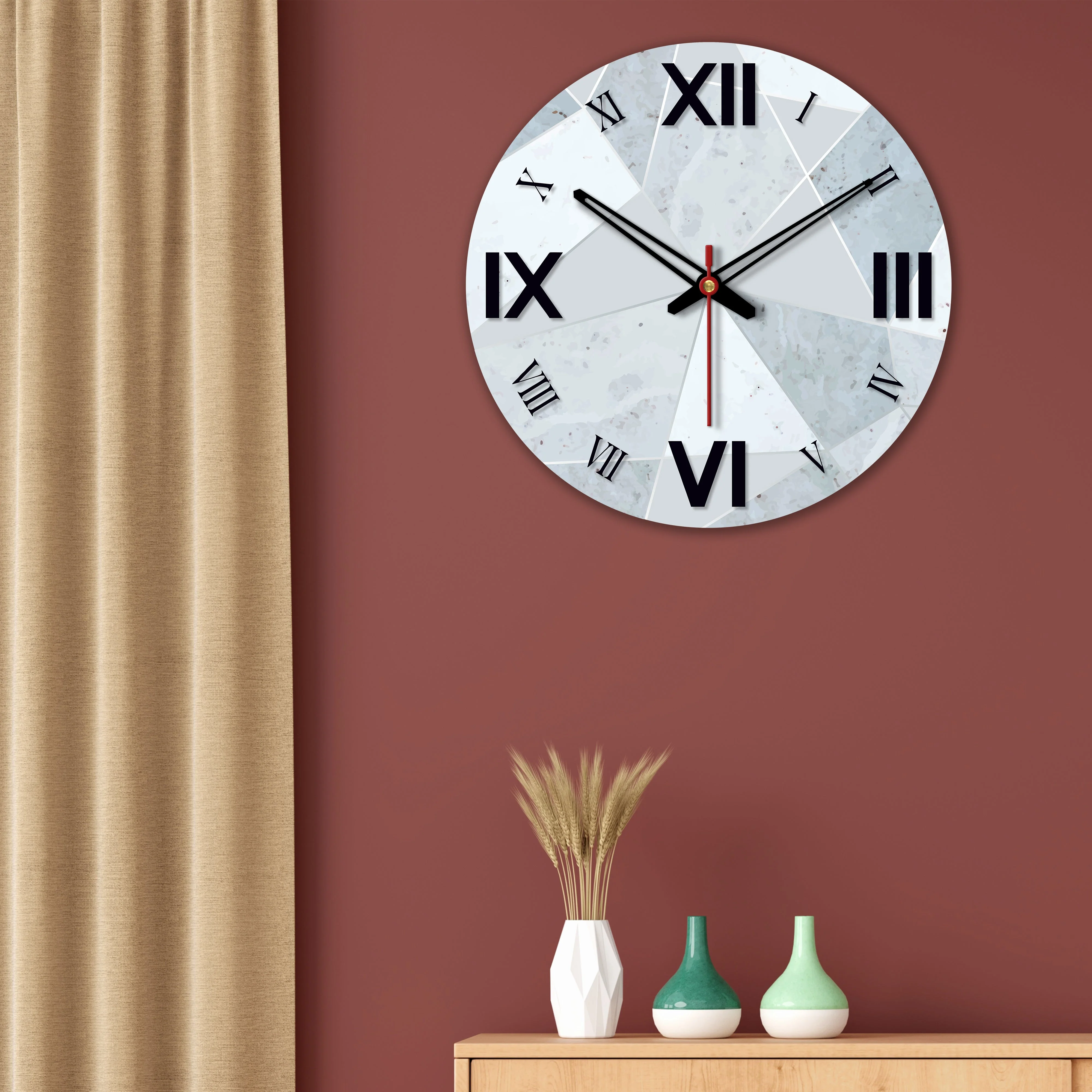 Abstract Pattern Wooden Wall Clock - Image 4