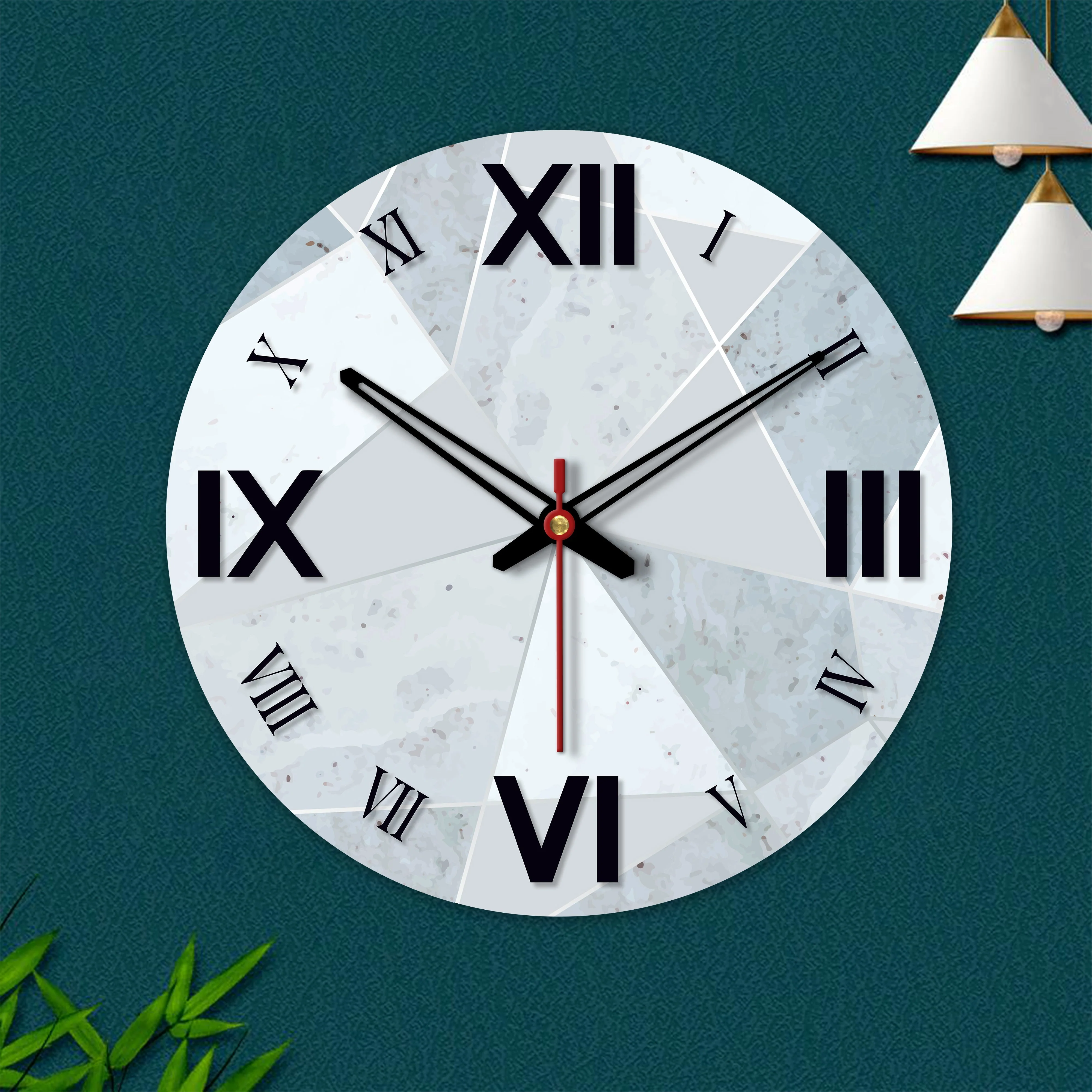 Abstract Pattern Wooden Wall Clock - Image 5