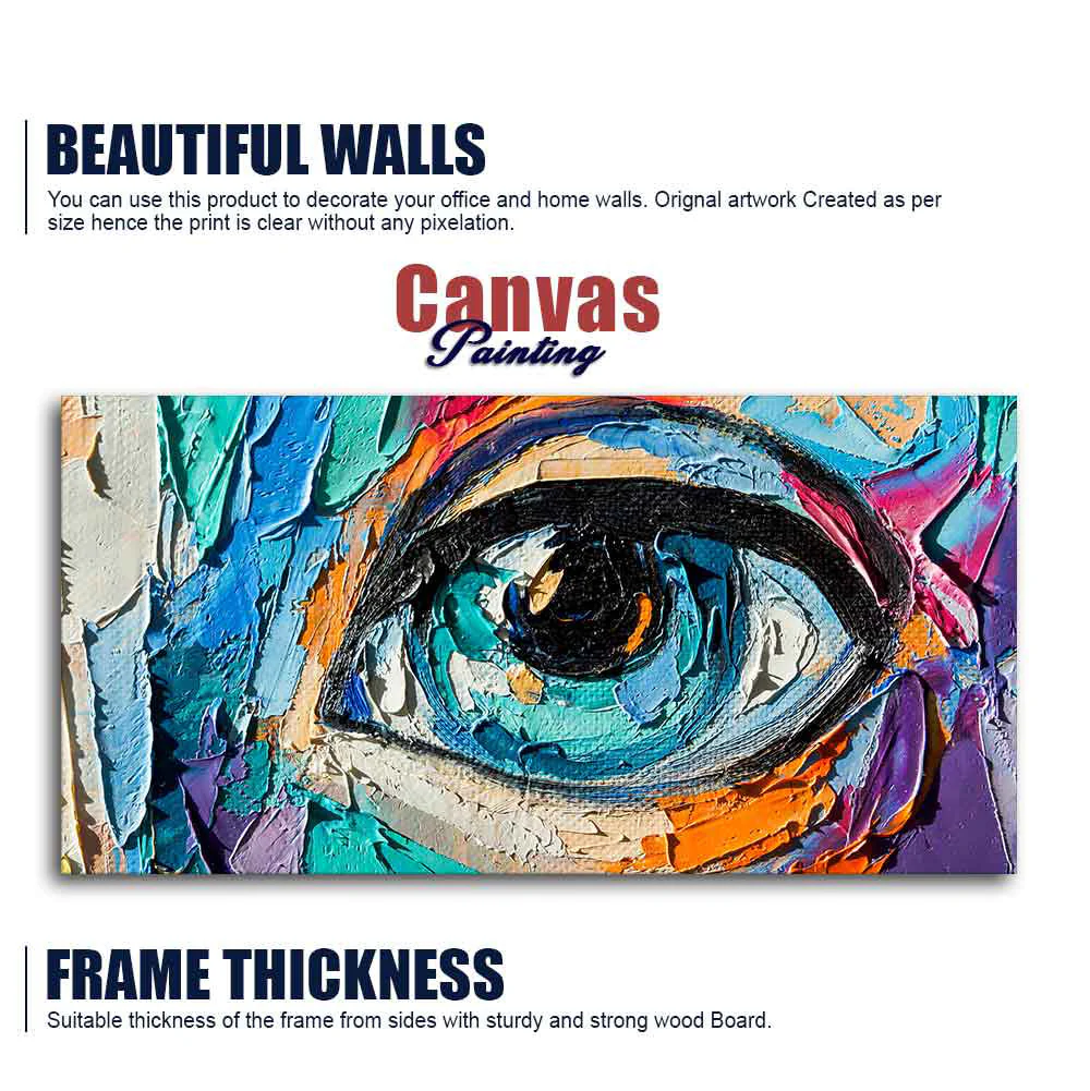 Abstract Picture of a Beautiful Girl's Eye Canvas Wall Painting - Image 6